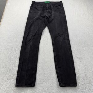 Club Monaco Mens Black Denim Button Fly Jeans Made in USA Size 31x32